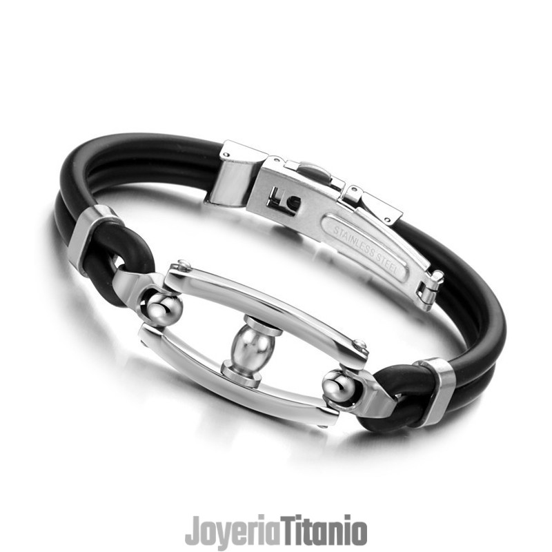 Brazalete De Silicona Y Titanio De Amplia Variedad