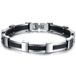 Brazalete De Silicona Y Titanio De Alta Calidad Para Hombre
