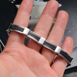 Brazalete De Silicona Y Titanio De Alta Calidad Para Hombre