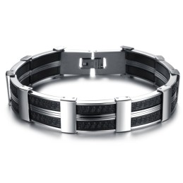 Brazalete De Silicona Y Titanio Para Hombre De Renombre Mundial