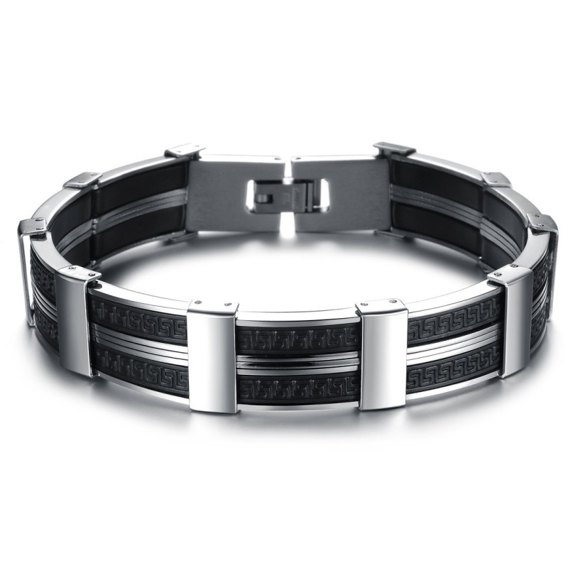 Brazalete De Silicona Y Titanio Para Hombre De Renombre Mundial Brazalete De Silicona Y Titanio Para Hombre De Renombre Mundial