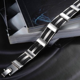 Brazalete De Silicona Y Titanio Para Hombre De Renombre Mundial