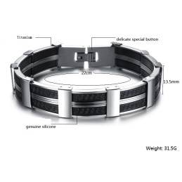 Brazalete De Silicona Y Titanio Para Hombre De Renombre Mundial
