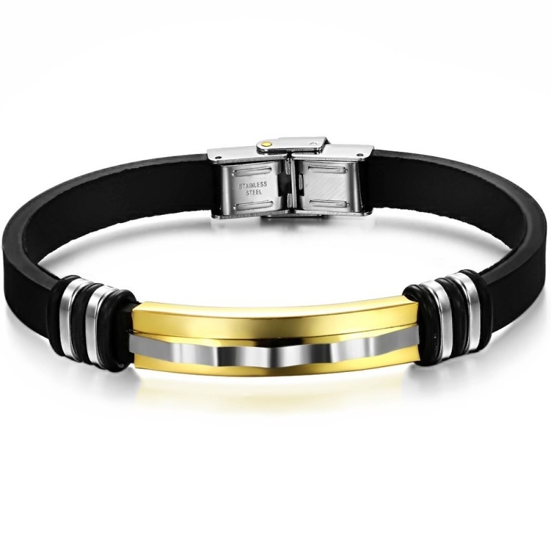 Brazalete De Silicona Y Titanio De Amplia Variedad