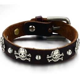 Brazalete De Cuero De Titanio Retro Para Hombre De Calidad Estable
