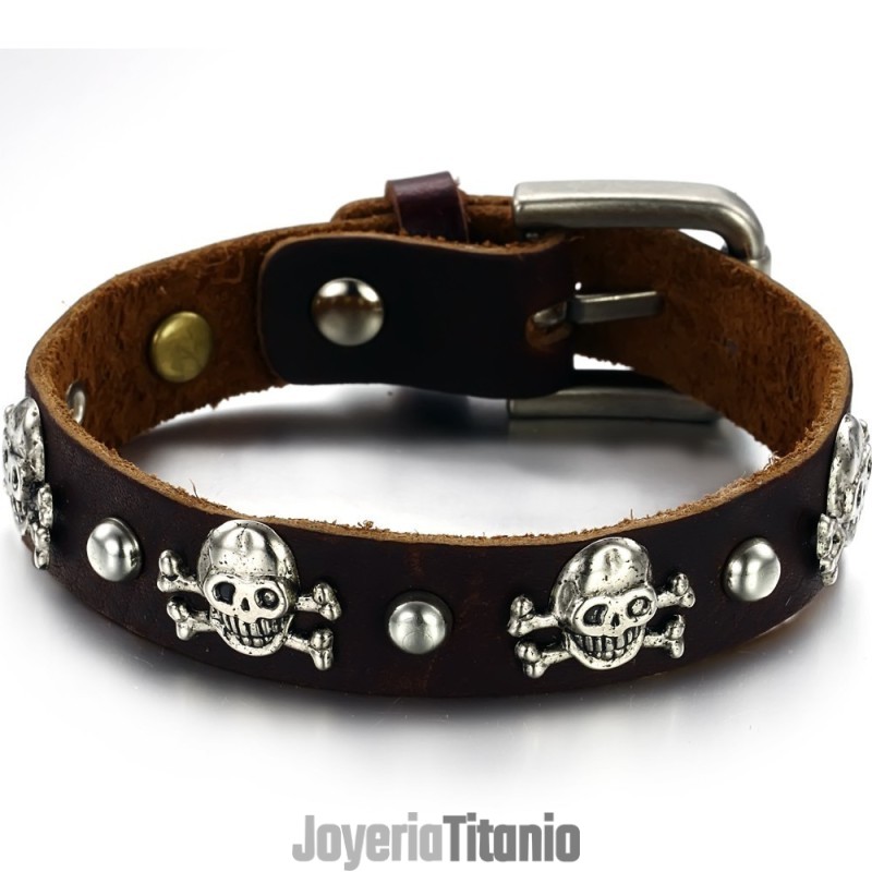 Brazalete De Cuero De Titanio Retro Para Hombre De Calidad Estable Brazalete De Cuero De Titanio Retro Para Hombre De Calidad Estable