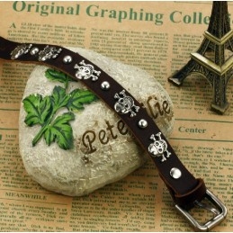 Brazalete De Cuero De Titanio Retro Para Hombre De Calidad Estable