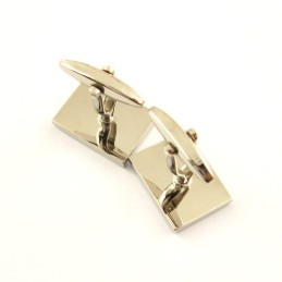 Gemelos De Titanio Y Baño Ip Negro Con Cruz De Diamantes