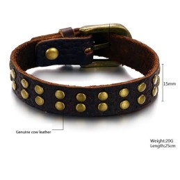 Brazalete De Cuero De Titanio Retro De Calidad Confiable