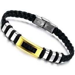 Brazalete De Cuero De Titanio De Calidad Estable