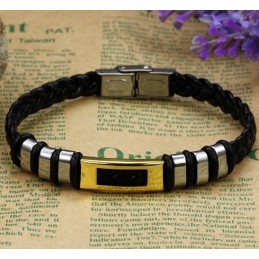 Brazalete De Cuero De Titanio De Calidad Estable