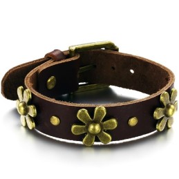 Brazalete De Cuero De Titanio Retro De Alta Calidad