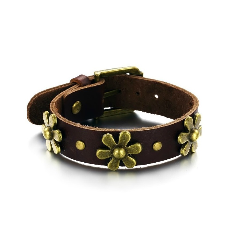 Brazalete De Cuero De Titanio Retro De Alta Calidad