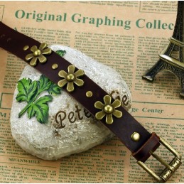 Brazalete De Cuero De Titanio Retro De Alta Calidad