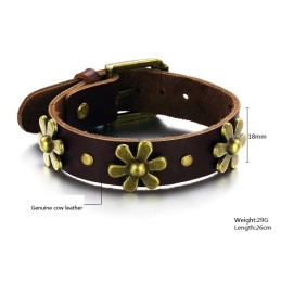 Brazalete De Cuero De Titanio Retro De Alta Calidad