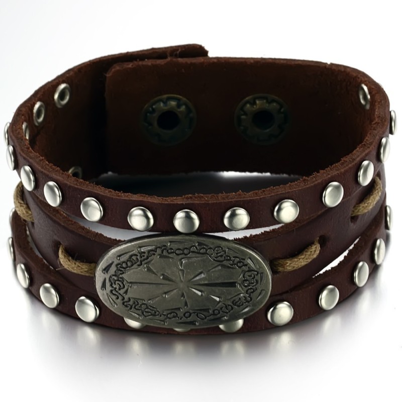 Brazalete De Cuero De Titanio Retro Para Hombre Con Calidad Y Cantidad Garantizadas Brazalete De Cuero De Titanio Retro Para Hombre Con Calidad Y Cantidad Garantizadas