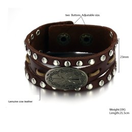 Brazalete De Cuero De Titanio Retro Para Hombre Con Calidad Y Cantidad Garantizadas