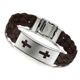 Brazalete De Titanio Con Cruz De Calidad Estable