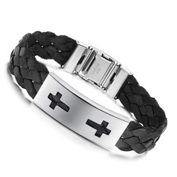 Brazalete De Titanio Con Cruz De Calidad Estable