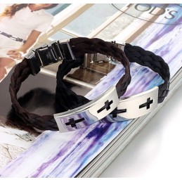 Brazalete De Titanio Con Cruz De Calidad Estable