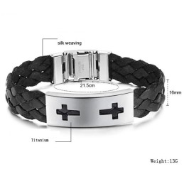 Brazalete De Titanio Con Cruz De Calidad Estable