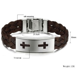Brazalete De Titanio Con Cruz De Calidad Estable