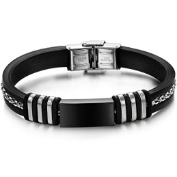 Brazalete De Silicona De Titanio Negro Duradero Y De Uso Prolongado