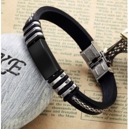Brazalete De Silicona De Titanio Negro Duradero Y De Uso Prolongado