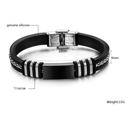 Brazalete De Silicona De Titanio Negro Duradero Y De Uso Prolongado