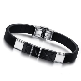 La Reina De La Calidad: Brazalete De Silicona Y Titanio Negro