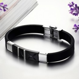 La Reina De La Calidad: Brazalete De Silicona Y Titanio Negro