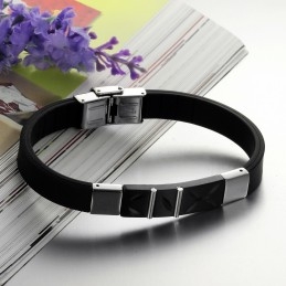 La Reina De La Calidad: Brazalete De Silicona Y Titanio Negro