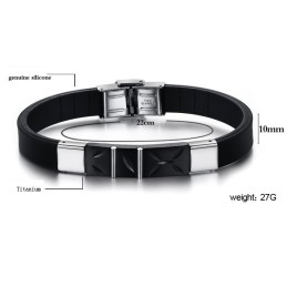 La Reina De La Calidad: Brazalete De Silicona Y Titanio Negro