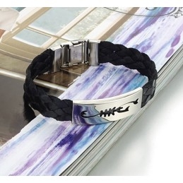 Brazalete De Cuero Y Titanio Con Diseño De Escorpión Para Hombre, Fácil De Usar