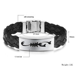 Brazalete De Cuero Y Titanio Con Diseño De Escorpión Para Hombre, Fácil De Usar