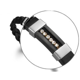 Brazalete De Cuero De Titanio Negro Para Hombre Con Reputación Confiable