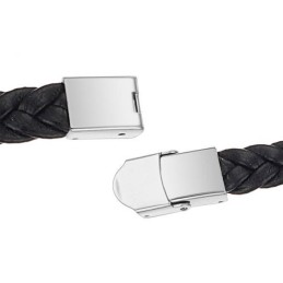 Brazalete De Cuero De Titanio Negro Para Hombre Con Reputación Confiable