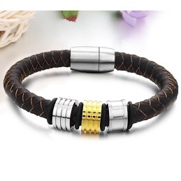Brazalete De Cuero De Titanio Marrón Para Hombre Con Calidad Y Cantidad Garantizadas