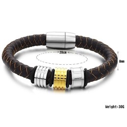 Brazalete De Cuero De Titanio Marrón Para Hombre Con Calidad Y Cantidad Garantizadas