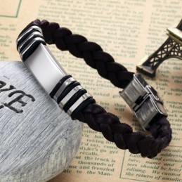Brazalete De Cuero De Titanio Marrón De Calidad Confiable