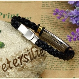 Brazalete De Cuero Y Titanio Que Se Vende Bien En Todo El Mundo