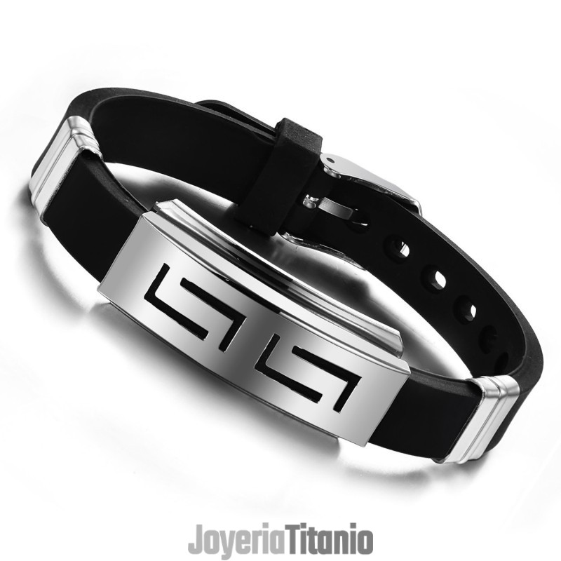 Brazalete De Silicona Y Titanio Para Hombre De Excelente Calidad.