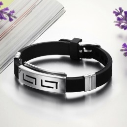 Brazalete De Silicona Y Titanio Para Hombre De Excelente Calidad.
