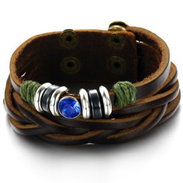 Brazalete De Cuero De Titanio Con Diamantes De Imitación, Completo En Especificaciones.