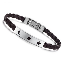 Brazalete De Cuero De Titanio Duradero Y De Uso Prolongado