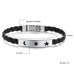 Brazalete De Cuero De Titanio Duradero Y De Uso Prolongado