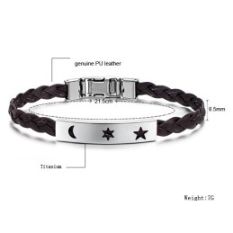 Brazalete De Cuero De Titanio Duradero Y De Uso Prolongado