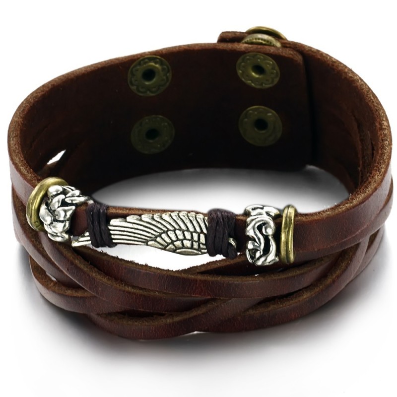 Brazalete De Cuero De Titanio De Alta Calidad Para Hombre Brazalete De Cuero De Titanio De Alta Calidad Para Hombre