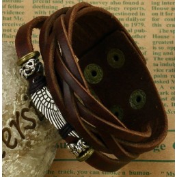 Brazalete De Cuero De Titanio De Alta Calidad Para Hombre