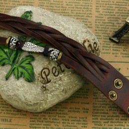 Brazalete De Cuero De Titanio De Alta Calidad Para Hombre
